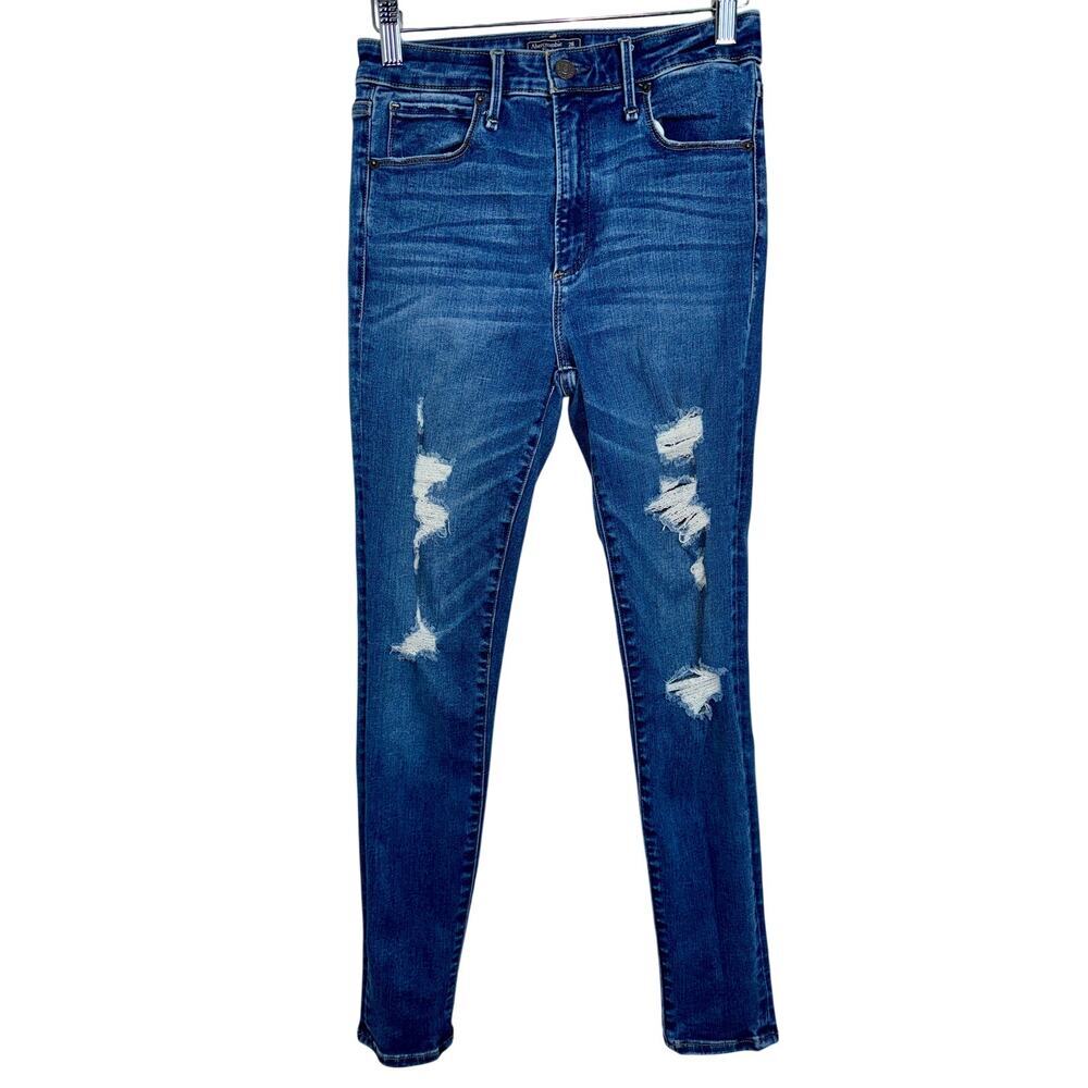 Abercrombie & Fitch Simone High Rise Super Skinny Blue Denim Jeans Size 26 2 S